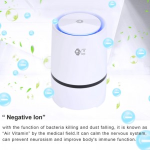 Ilmanpuhdistimen kotivarasto ja lonizer-aromien hajotin