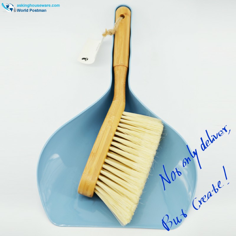 Akbrand Bamboo kahva Dustpan-harja taivaansinisellä värillä