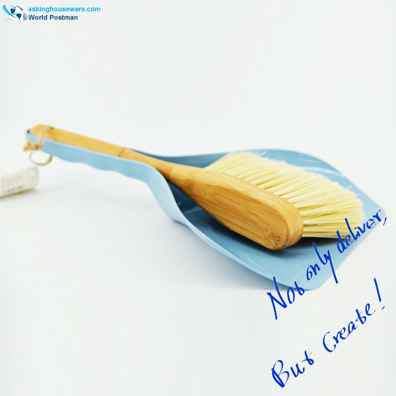 Akbrand Bamboo kahva Dustpan-harja taivaansinisellä värillä