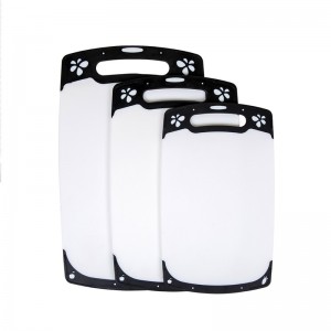 Musta BPA-vapaa astianpesukoneessa turvallinen keittiönleikkuulauta kahvalla (3-osainen sarja)