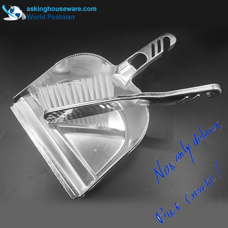 Akbrand Square Dustpan -harjapuuta hopeapinnoitetulla