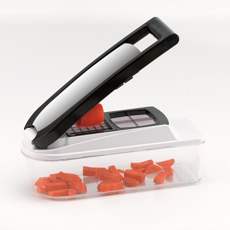 4IN 1 vihannesleikkuri Mandoline Slicer - Lasisäiliöt Spiralizer Vihannesleikkuri Dicer