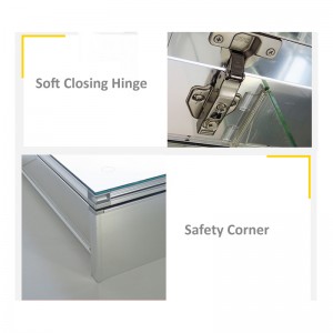 EU: n ja Yhdysvaltojen ylellinen LED-valaistu taustavalaistu kylpyhuonepeililääketieteellinen kaappi-ENE-AC-102