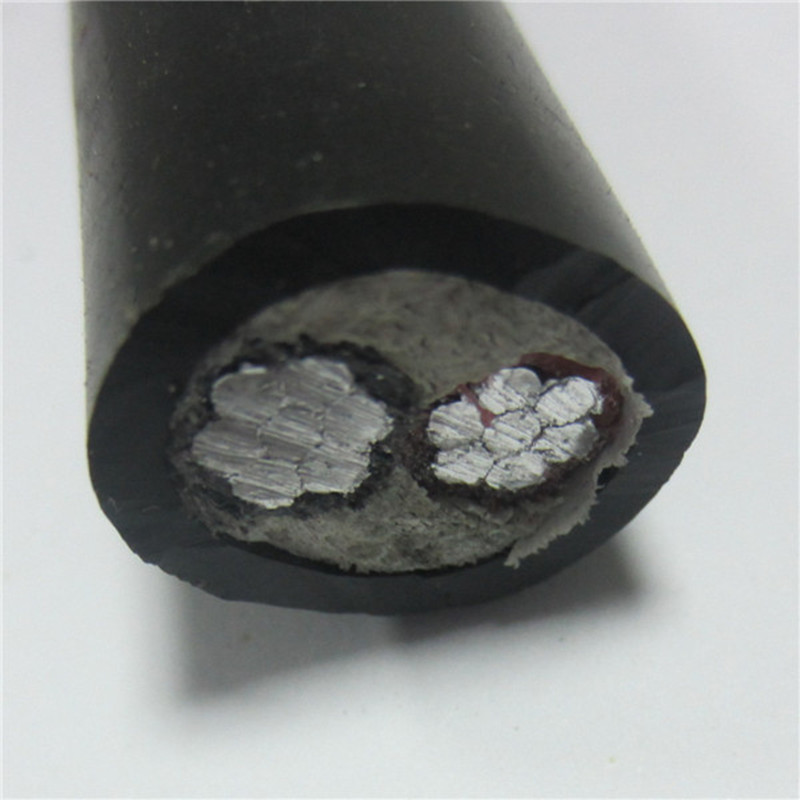 HDPE / PE-takki vedenpitävä maanalainen 2-ydinen alumiinikaapeli matalajännite