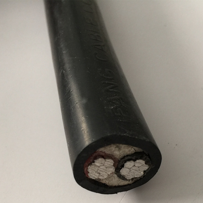 HDPE / PE-takki vedenpitävä maanalainen 2-ydinen alumiinikaapeli matalajännite