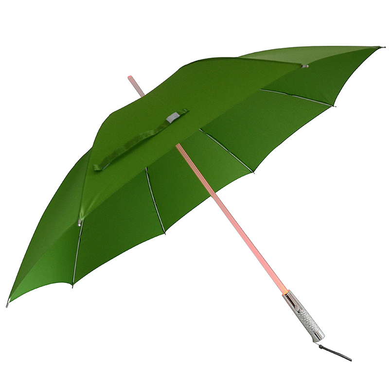 Ympäristömateriaali Kompakti kahva LED-akseli suora sateenvarjo