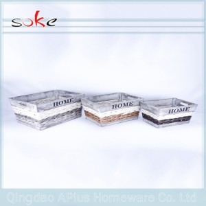 Luonnollinen PE-rottinki-kahvasta kudottu säilytyslokero