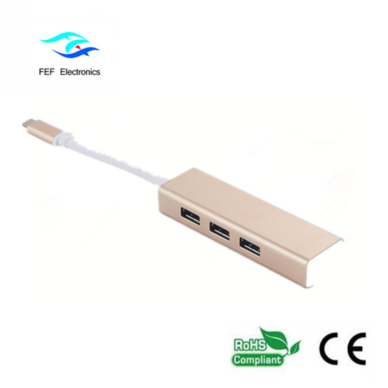 USB 3.1 Type c RG45 naaras Gigabit Ethernet + 3 * USB2.0 naaras ABS -kuori Koodi: FEF-USBIC-016