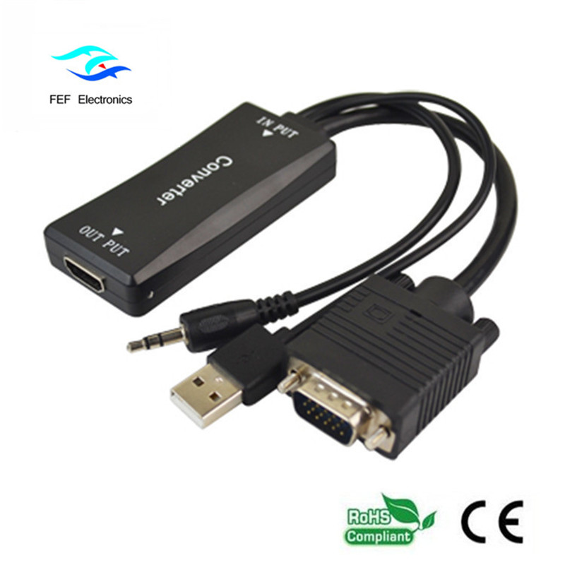 VGA-uros - HDMI-naaras + Audio + USB-virtalähde Koodi: FEF-HIC-011