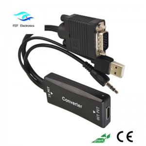 VGA-uros - HDMI-naaras + Audio + USB-virtalähde Koodi: FEF-HIC-011
