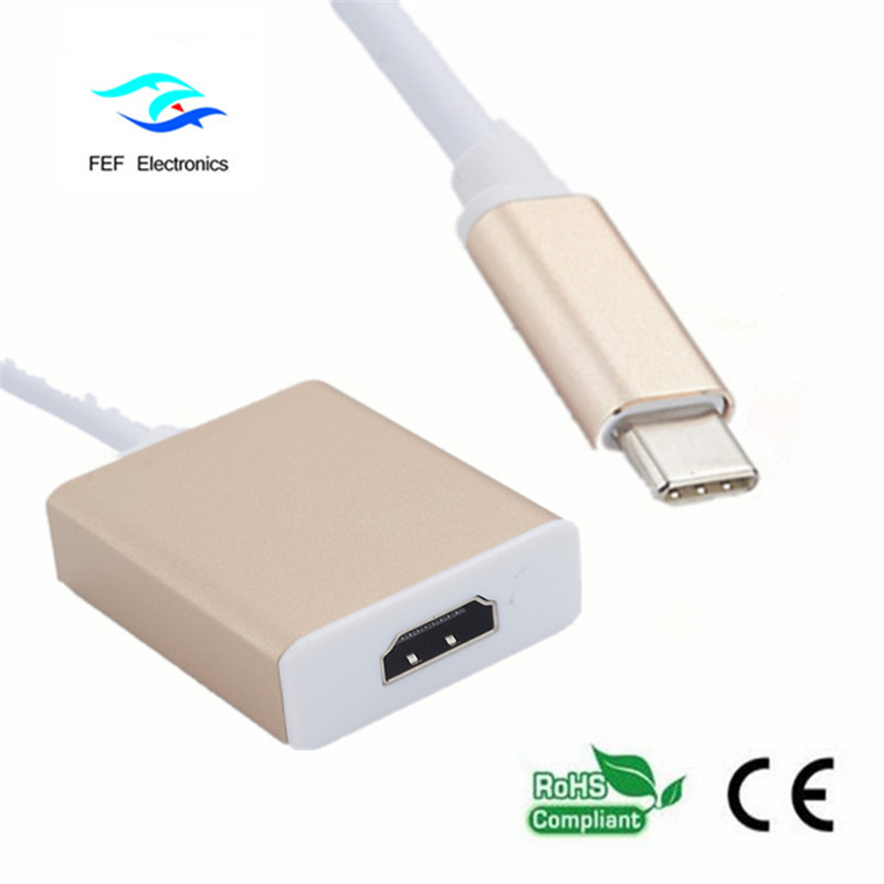 USB-tyypin c-HDMI-naarasmuuntimen metallikotelo Koodi: FEF-USBIC-006