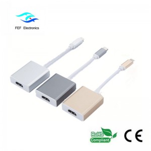 USB-tyypin c-HDMI-naarasmuuntimen metallikotelo Koodi: FEF-USBIC-006