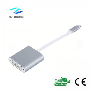 USB TYPE-C-DVI naarasmuunnin ABS-kuori Koodi: FEF-USBIC-003