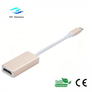 USB TYPE-C Displayport-naarasmuunnin metallikotelo Koodi: FEF-USBIC-004