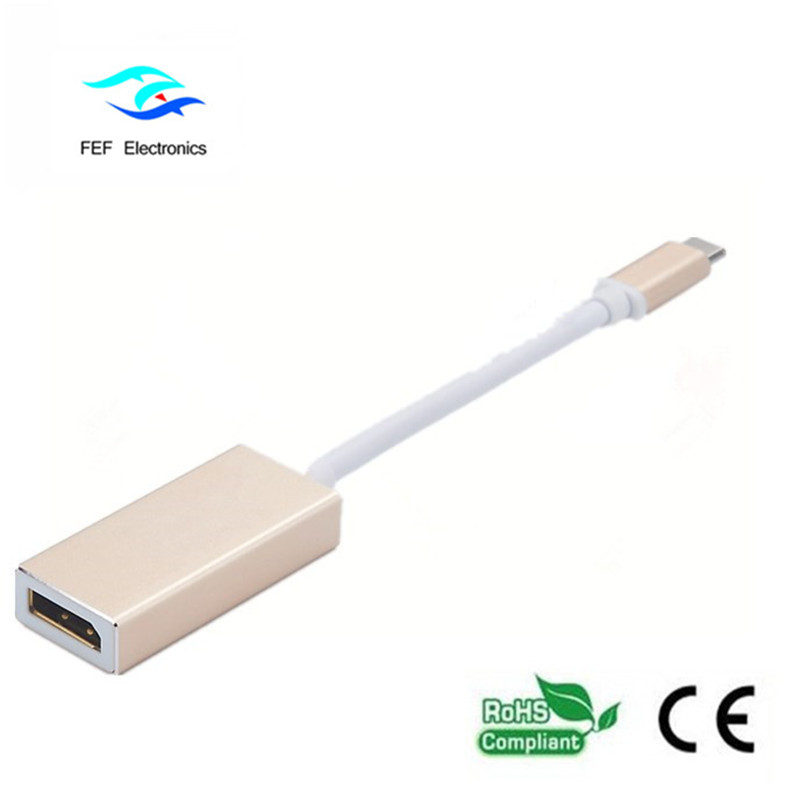 USB TYPE-C Displayport-naarasmuunnin metallikotelo Koodi: FEF-USBIC-004