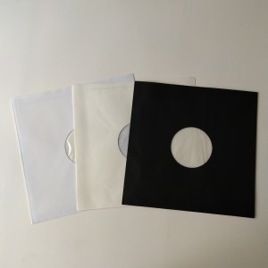 33RPM valkoisen paperin nauhoituksen sisähihat, joustavat reikällä 12 vinyylilevylle