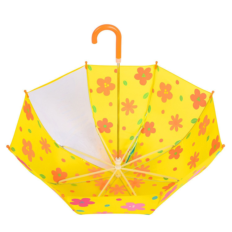 Halpa valkoinen lasikuitukehys, lastenvarjo, kompakti 1-paneelinen POE-sateenvarjo