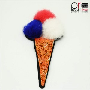 Korkealaatuinen käsin ommeltu käännettävä pom pom -jäätelölaastari