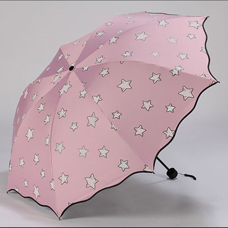 Värivaihto sateenvarjo manuaalisesti avoimella toiminnolla 3 taitettava sateenvarjo