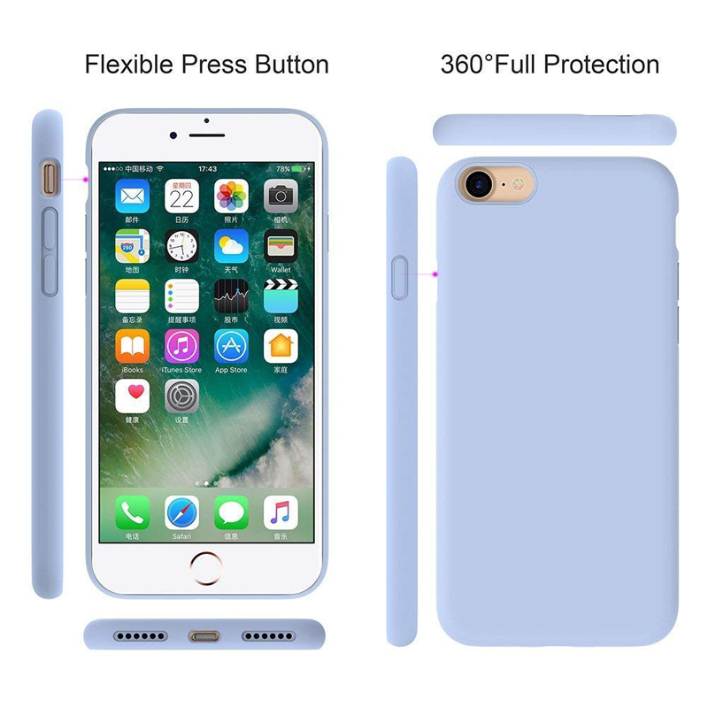 IPhone plus matkapuhelimen kotelo Pehmeä nestemäinen silikoni TPU-takakannen matkapuhelimen kotelo