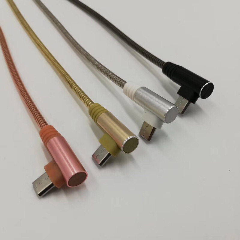 USB 2.0 metalliputkikaapeli lataus pyöreä alumiinikotelo USB-kaapeli mikro-USB, tyyppi C, iPhonen salaman lataus ja synkronointi