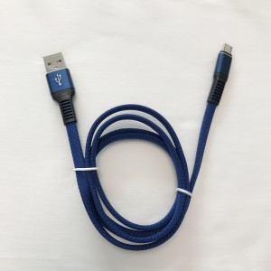 Punottu, nopeasti ladattava litteä alumiinikotelo, taipuisa sotkeutumaton USB-datakaapeli mikro-USB, tyyppi C, iPhonen salaman lataus ja synkronointi