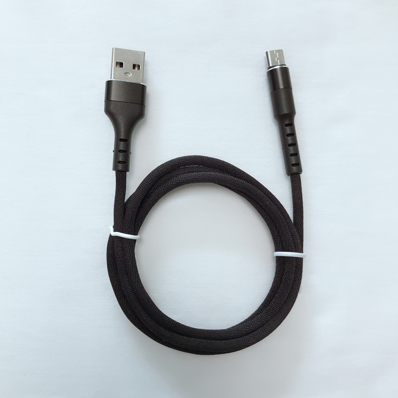 Nopeasti ladattava pyöreä alumiinirunkoinen punottu, taipuva USB-datakaapeli mikro-USB: lle, tyyppi C, iPhonen salaman lataus ja synkronointi