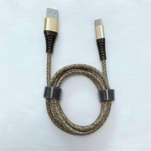 Hyvä hinta Uusi punottu Flex-taivutus Nopeasti ladattava pyöreä alumiinikotelo USB-datakaapeli mikro-USB, tyyppi C, iPhonen salaman lataus ja synkronointi