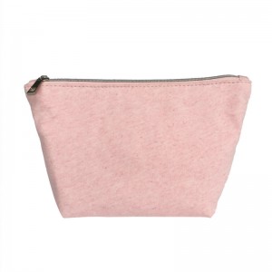 Kestävä kannettava kuljettava pieni luonnonkuitu vetoketjullinen kosmetiikkapussi