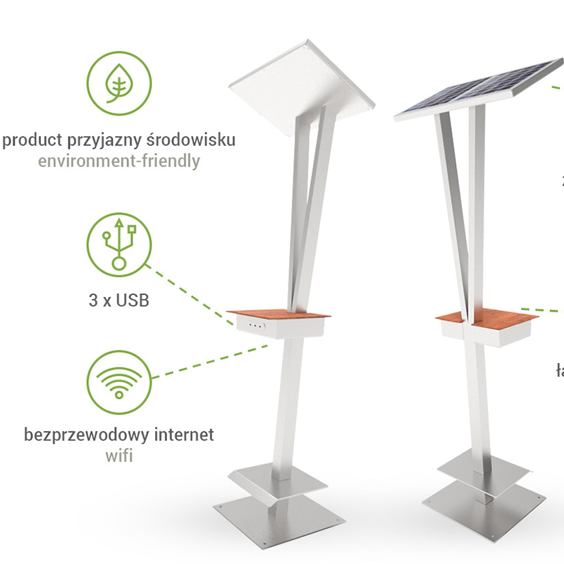 Solar Charging Station -valmistaja Kiinassa. Matkapuhelinlatauksen kestävyys