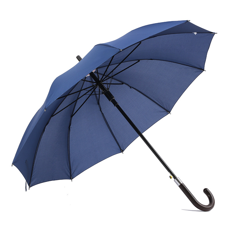 Ulkokäyttöön tarkoitettu logo 190T pongeee-kangas metallikehys J-muotoinen kahva automaattisen avoimen tavallisen suoran sateenvarjon avulla