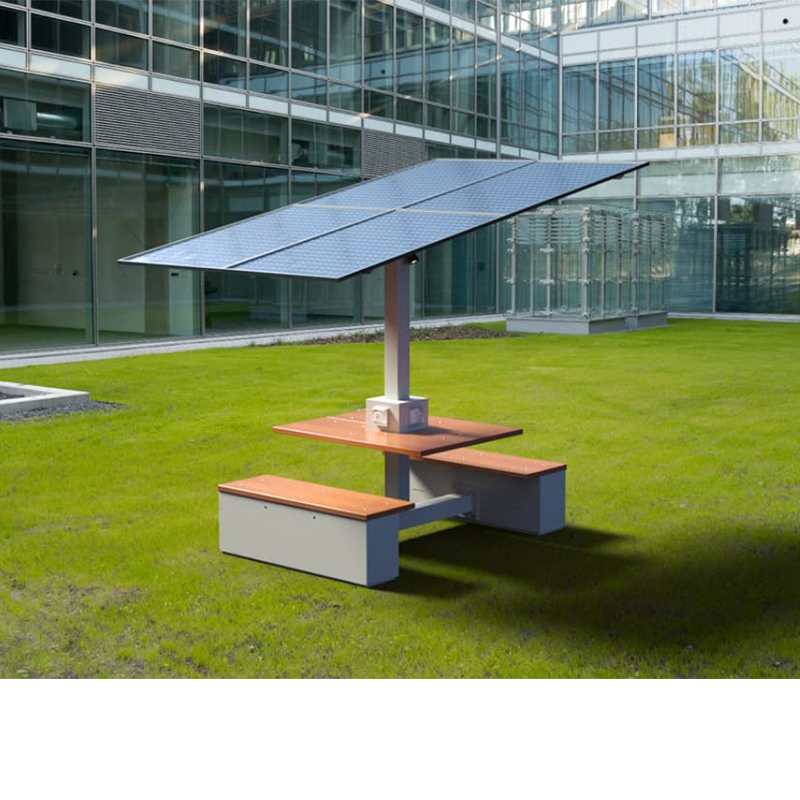 Aurinkoenergian latauspöydän kampuksen työasemat Kestävä energian tuottavuus