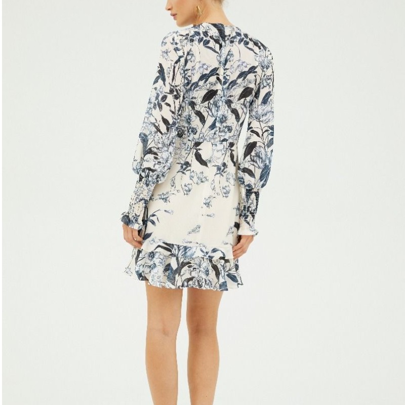 2022 Vanilla Pitkähihainen Mini Print Dress Lady
