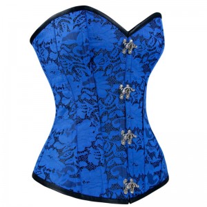 Seksikäs goottilainen kukka brokaatti Olkaimeton teräs luu-vartalo vyötärö Cincher ylikuormituskorsetti N19020