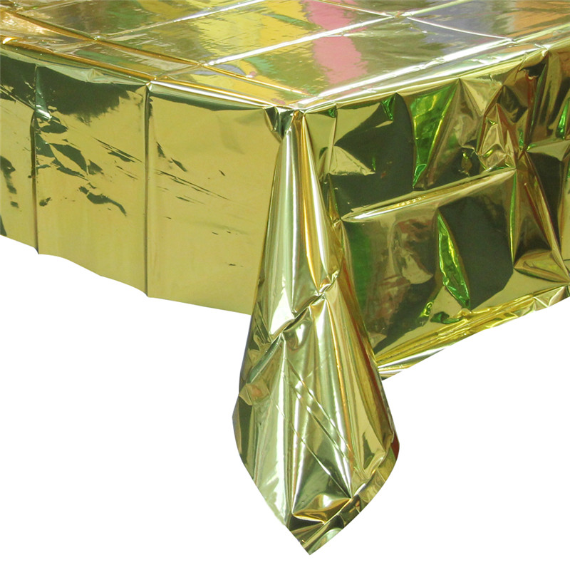 1,37x2,74M samppanja-kultaväri pöytäliina 3S-paksuus pöydänpeitekalvo metallinen matto juhliin
