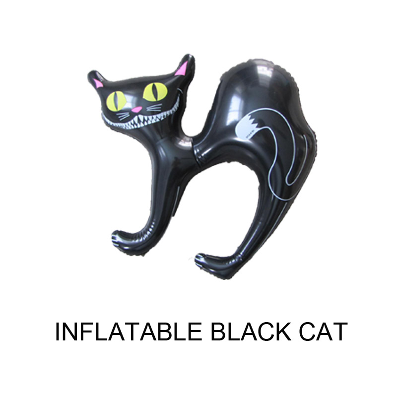 Ilmatäytteiset Halloween-koristeet rekvisiittaa musta kissa