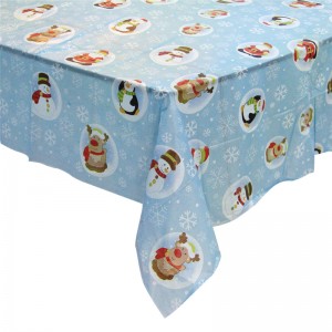 Ulkovaipan PEVA-ruudukon sininen ja punainen rullatyyppinen muovinen pöytäliina