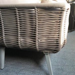 L muotoinen poikkipintainen Rattan-sohvasarja