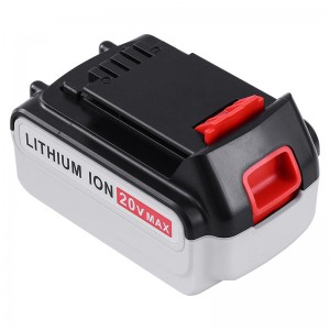 Li-ion 20V 5000mAh akkujen akkutyökalut mustalle ja deckerille LB20, LBX20, LBX4020, LB2X4020