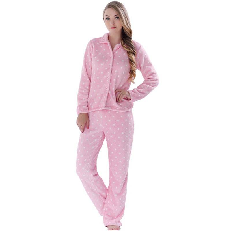 Naisten painettu fleece-aikuisten pyjama