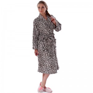 Aikuisten Leopard Robe -naisten painetut pyjamat