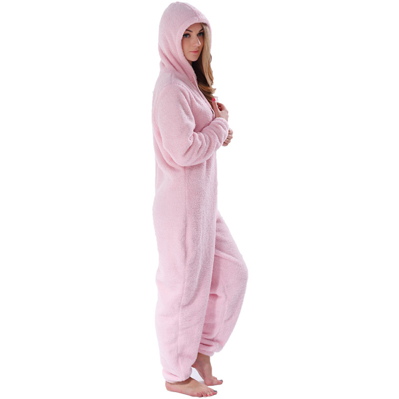 Aikuiset Onesie vaaleanpunaiset pyjamat sarjat