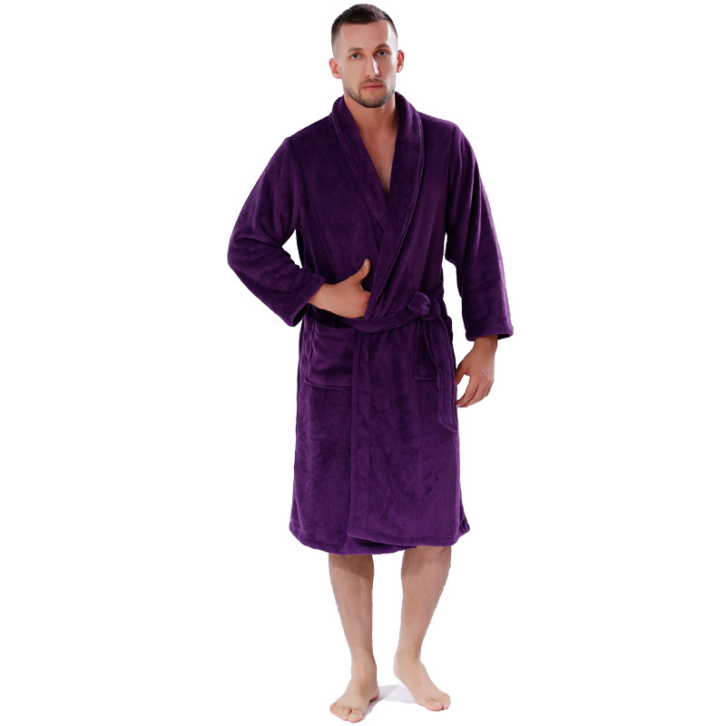 Aikuisten yksivärinen fleece-riha miesten naisten pyjama-kylpytakit