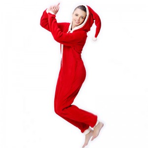 Naisten Coral Fleece -hupparinen joulupuku Onesie