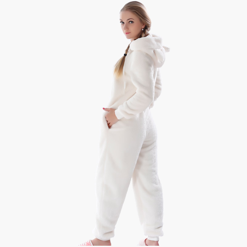 Naiset Aikuiset Onsie-pyjamat, joissa on eläinkorvat