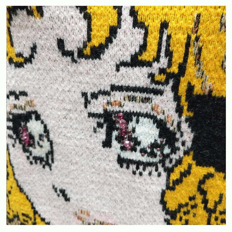 OEM- ja ODM-mittatilaustyönä valmistettu villainen kaunis Intarsia-naisten villapaita neulottu