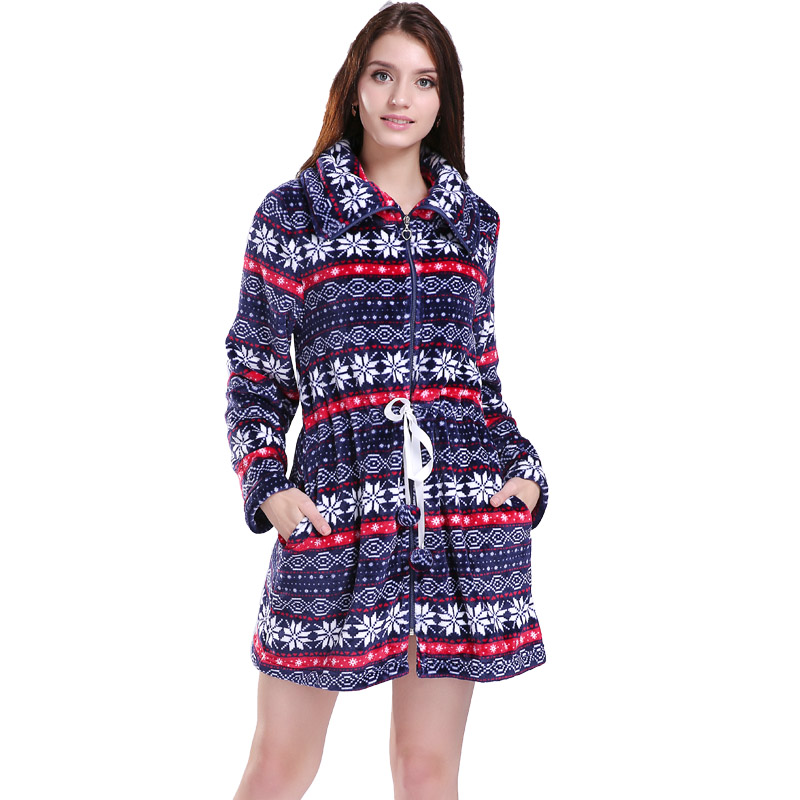 Naisten painetut kaaput flanelli-fleece-pyjamasta