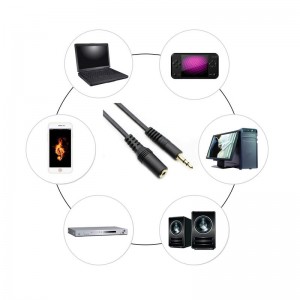 3,5 mm: n 1/8 tuuman stereoääniohjainkuulokekaapelin jatkojohto uros-naaras 6 jalkaa