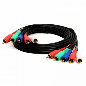5-RCA uros - 5RCA uros RGB-komponenttivideo-videokaapeli HDTV: lle - kullattu RCA-RCA