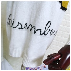 Amerikkalainen / eurooppalainen koko Daisy Flower Jacquard -naisten villapaita